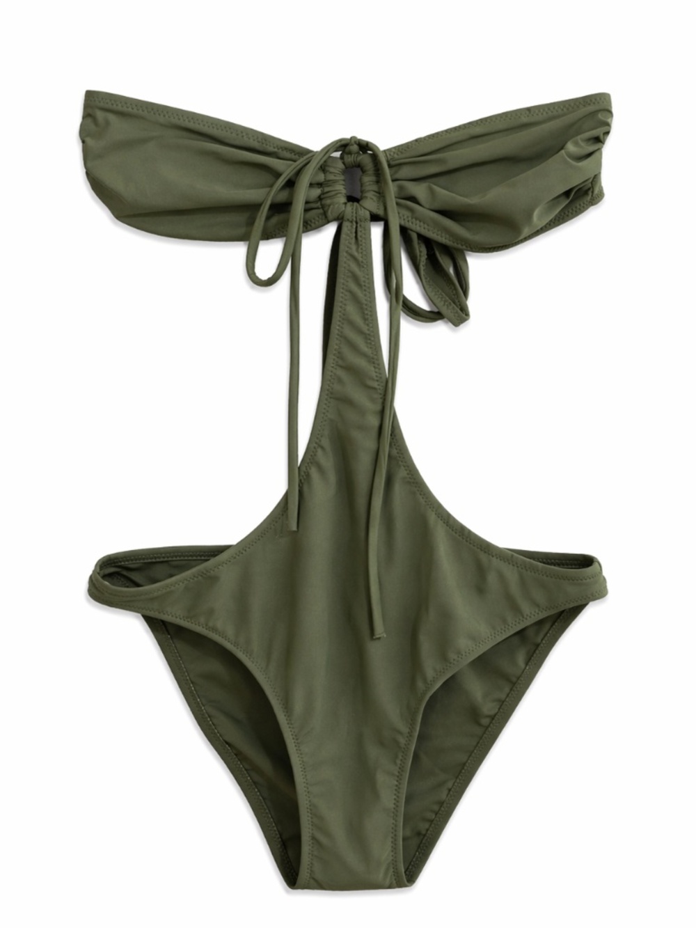 4/$20➡️  Lonely Planet Olive Green Tie-Up Monokini – Size Small EUC